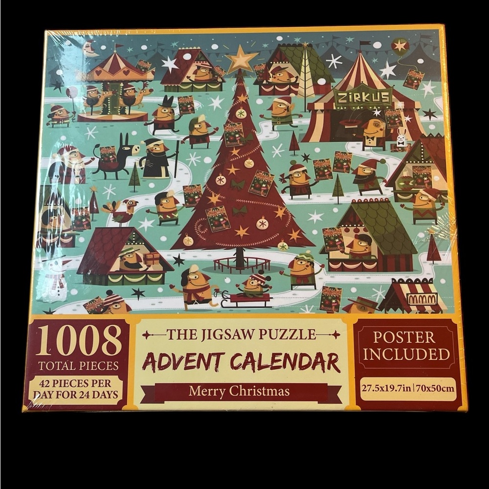 Amazon Red and Green Holiday Decor Advent Calendar Puzzle